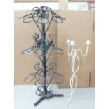 Wire effect 18 bottle wine holder and si
