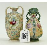 Two miniature Noritake style vases: both