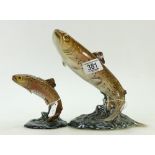 Beswick Trout 1032 (restored)and 1390 (2