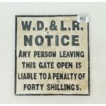 Cast Iron Sign: Waterford, Dungarvan & L
