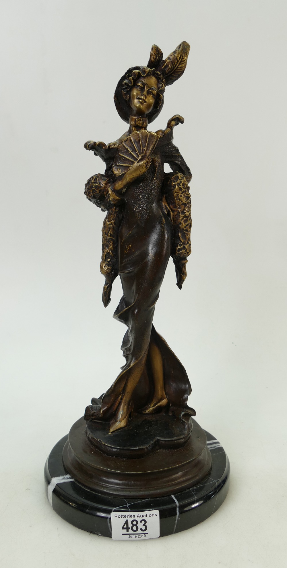 Bronze Figure: Large Figure of a Lady wi