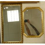 Gilt Mirrors: 2 Gilt framed wall mirrors.