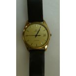 Gents Omega Seamaster watch: Omega gents Seamaster watch, gold plated case with steel back,