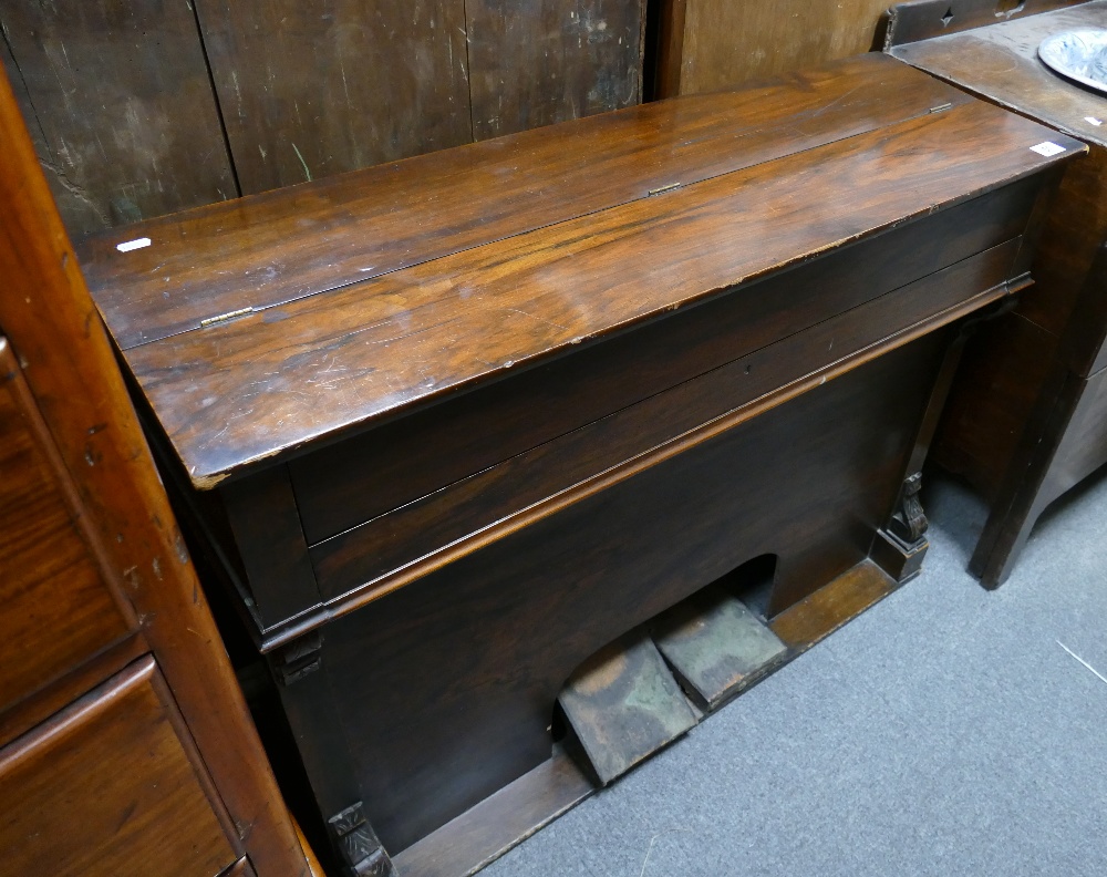 Harmonium: Walnut cased harmonium by John Murdoch, in need of restoration. 102cm wide. - Image 3 of 3