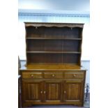 Oak Priory Style 3 drawer dresser: Dresser size 176h x 137w x 40cm deep.