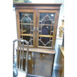 20th Century Glazed Mahogany display cabinet: height 177,