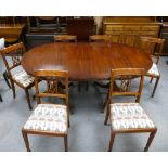 Quality Mahogany Extending Dining Table: together with 6 matching chairs with Liberty Style