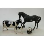 Bswick Friesian Cow 1362A & Calf 1249c: together with Black Beauty 2466 and Panda Cub(4)