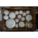 Minton Buckingham patterned part tea set: including teapot together with Royal Vale giled similar