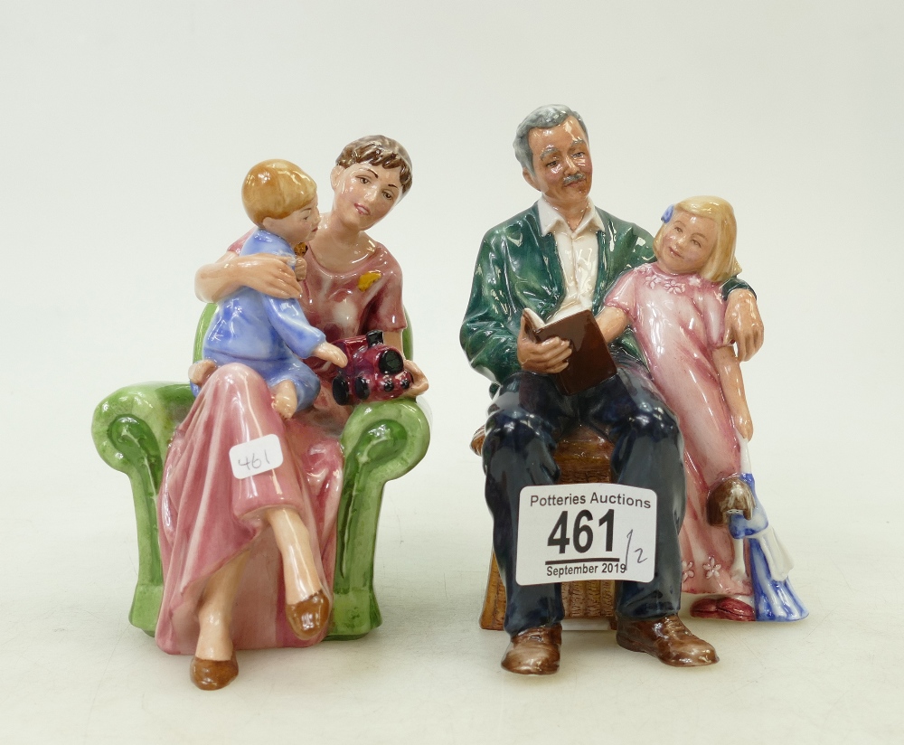 Royal Doulton character figures: Grandpa's Storey HN3456 & When I Was Young HN3457(2)