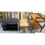 Hostess Trolley, Table and TV Stand: Mid century teak hostess trolley,