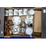 A mixed collection of items to include: Portmeirion Coffe cans and saucers,
