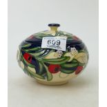 Moorcroft Ankerwycke lidded pot: Limited edition 40/40 and designed by Emma Bossons. Height 12.