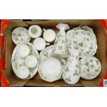 A collection of Wedgwood Wild Strawberry items: including vases, cups, saucers, dishes,