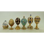 A collection of 6 House of Faberge Franklin Mint musical Eggs