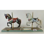 Limited Edition Capodimonte figures from The Carousel Horse Collection: in brown and grey colour