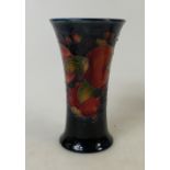 Moorcroft Pomegranate on blue ground vase: nip to rim,