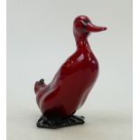 Royal Doulton flambe model of a drake: Royal Doulton Flambe large model of a drake, height 15.5cm.