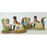 Beswick Tableau 'The Mad Hatters Tea' Party LC1 X 2: Both limited edition and boxed.