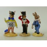 Royal Doulton bunnykins: Joker DB171, Ringmaster DB165,