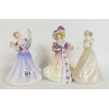 Royal Doultobn lady figures: Lily HN3626 and seconds figures June HN2991,