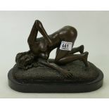 Large Bronze Art Deco Figure: on a marble base