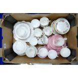 A collection of items to include: unmarked polka dot tea set and other similar items ( 1 tray)