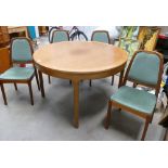 Parker Knoll Mid Century Teak Extending Table: and matching 4 chairs(5)