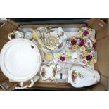 A collection of Royal Albert Old Country Rose items to include: Dial Telephone, lamp base,