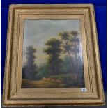 Victorian Oil on Canvas: signed bottom left mounted in gilded frame 59 x 49cm