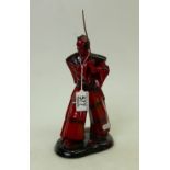 Royal Doulton Flambe Samurai Warrior figure: A Flambe Samurai Warrior figure modelled by R.