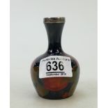 Moorcroft Pomegranate small Vase: with hallmarked silver top rim