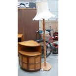 Parker Knoll Corner Cupboard and Standard Lamp: Parker Knoll mid century teak corner cupboard and a