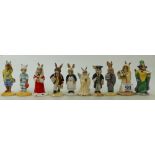 Royal Doulton Bunnykins to include: sands of Time DB229, Groom DB102, Judge DB188, Mystic DB197,