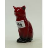 Royal Doulton flambe model of a seated cat : Royal Doulton Flambe model of a seated cat ,