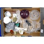A mixed collection of items to include: cut glass and crystal items,