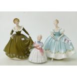 Royal Doulton FigurinesGeraldine HN2348: First Dance HN2803 and The Rag Doll Hn2142 (3)