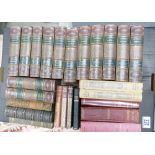 A collection of early 20th century hardback books: including 13 volumes of the Waverley Novels,