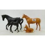 Beswick Black Beauty and Foal: model 2466 and 2539,