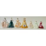 A collection of small Coalport lady figures: to include Springtime, Leona, Abbie, Kimberley,
