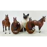 Beswick Horse plaques Arkle: and Red Rum together with Swishtail 1182,