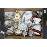 A mixed collection of items to include: Minton Riverton pattern milk, cream & teapot,