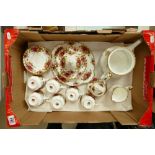 Royal Albert Old Country Rose tea set: 22 piece (nip noted to tip of spout)