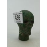 Verdigris Bronze Walking Stick Top: fashioned as a skull