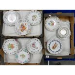 A very large collection of early 20th century hand decorative ribbon plates: many hand decorated