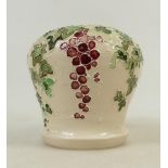 Lise B Moorcroft hand Thrown Vase: Vase dated 1992 with grape decoration, height 11cm.