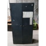Brass Handled heavy Steel storage cabinet: no keys, width 41,
