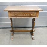 Oak Prior style small hall table: 71 x 45 x74cm