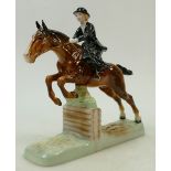 Beswick Lady side saddle on jumping horse: Beswick model 982.