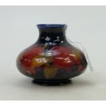 William Moorcroft small vase: Moorcroft 1930s small squat vase decorated in the pomegranate design,